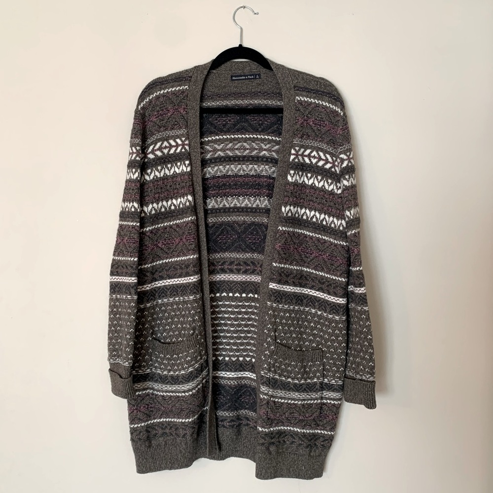 Brown Patterned Cardigan
